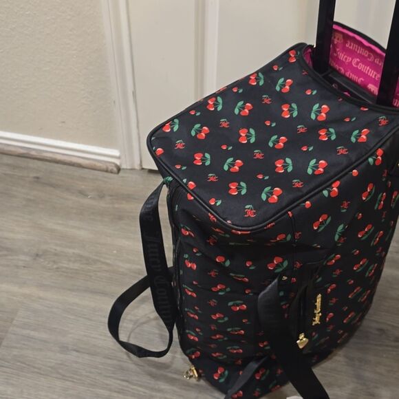 Juicy Couture Heart Cherries Travel Rolling Duffel Bag - Picture 10 of 14